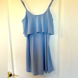 Women’s Express XS mini dress in sky blue polyester spandex blend. Worn once.